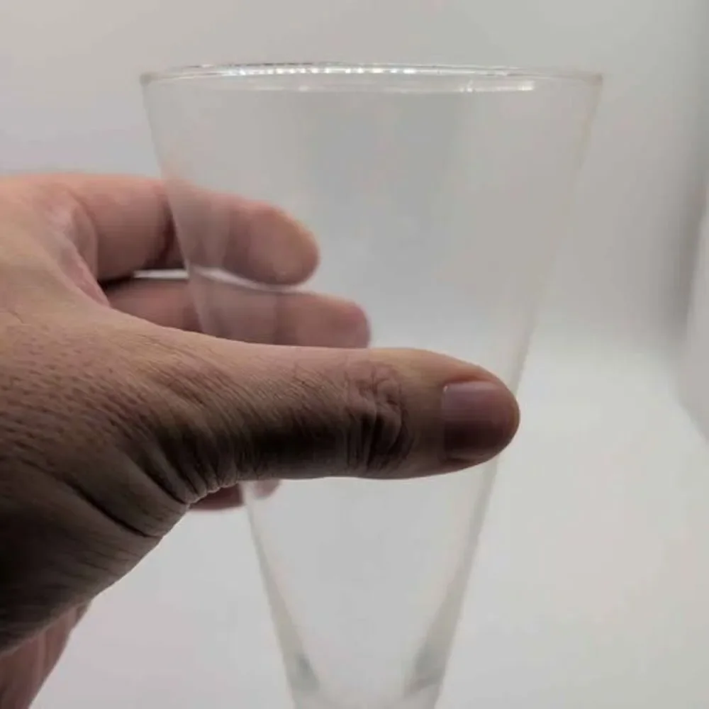 Vintage Clear Glass Trumpet Vase Heavy Weighted Bottom Lily Centerpiece 8 Inch